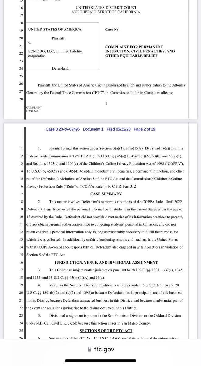 FTC Says Ed Tech Provider Edmodo Unlawfully Used Children’s Personal Information for Advertising and Outsourced Compliance to School Districts. See ftc.gov/news-events/ne….