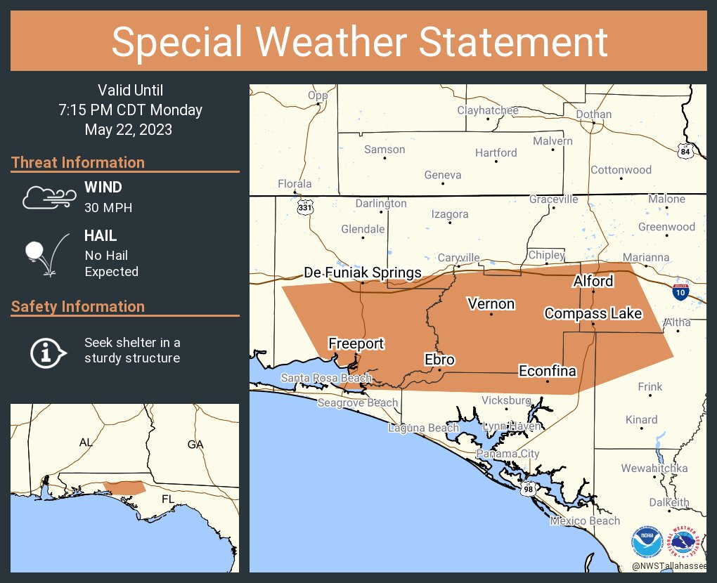 NWS Tallahassee on Twitter "A special weather statement has been