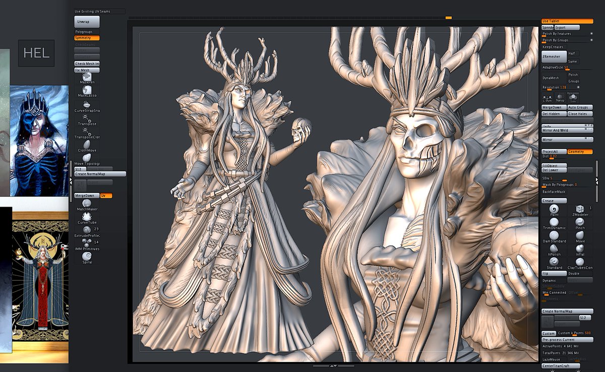 Ladies and gentlemen, I present...  
🔥HEL : Queen of Niflheim🔥 

#3Dprinting #ttrpg #dnd5e #3dmodeling #zbrush