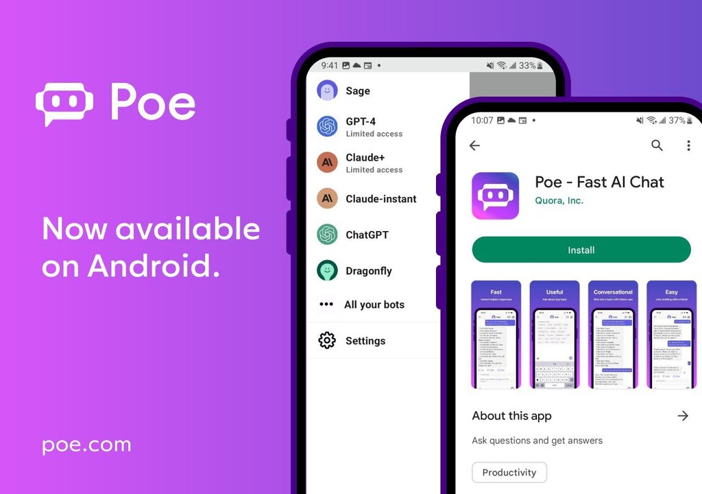 EscritoSocial's tweet photo. Poe chega ao Android: o chatbot que permite bater papo com ChatGPT, Claude e outras IAs https://t.co/NRcojuKiDg https://t.co/k0LM3V84yt