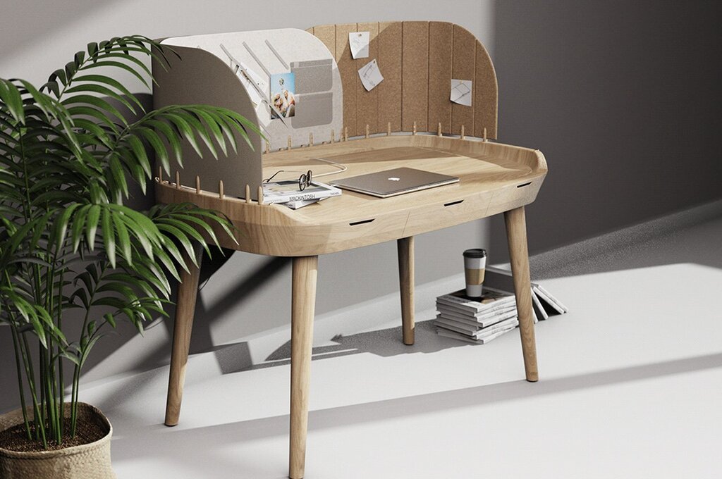 The TABS desk features multiple modular tabs to help you focus on the task at hand + streamline your work process