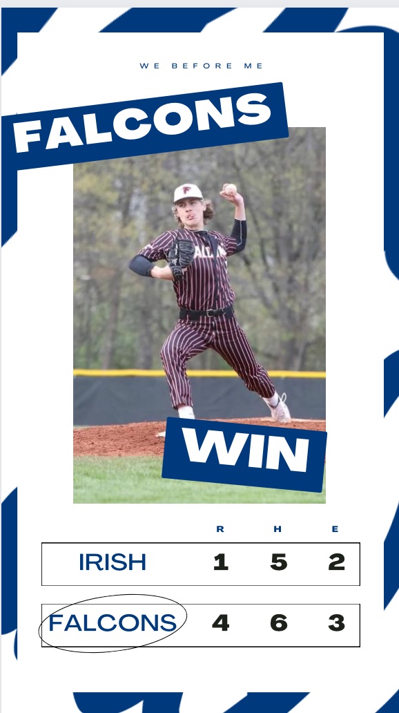 Your Falcons move on to the District Final with a 4-1 win. <a href="/caleb_gartner/">Caleb Gartner</a> tosses a complete game gem, with timely hitting by the Greene twins and Baumberger. Next up, Canfield, Wednesday 5/24 at 6:30