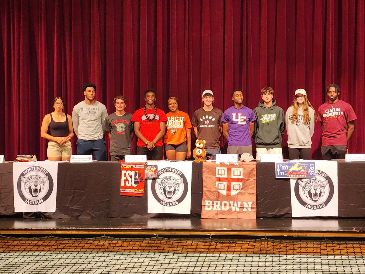 NWJagSports's tweet photo. What a wonderful celebration for our seniors moving on the play at the next level! Thank you coaches and parents for all you have done to support our student-athletes!
 @NorthwestJags @NWHSBoosters https://t.co/fEMOh7gc6p