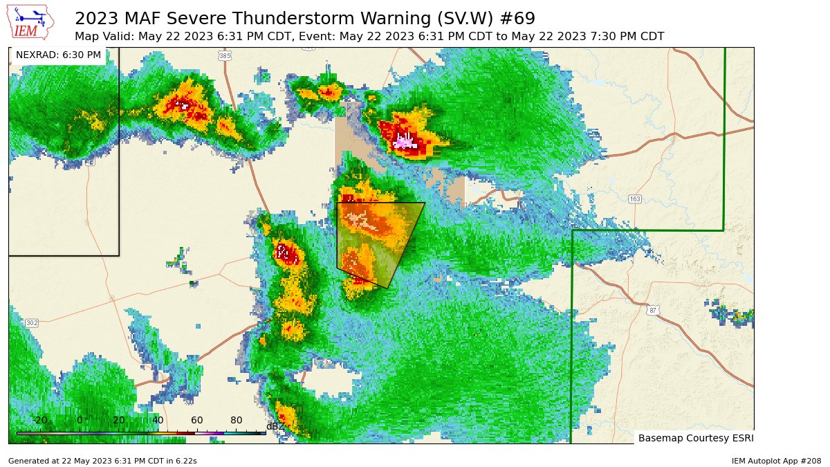 Texas Weather Alerts on Twitter "MAF issues Severe Thunderstorm