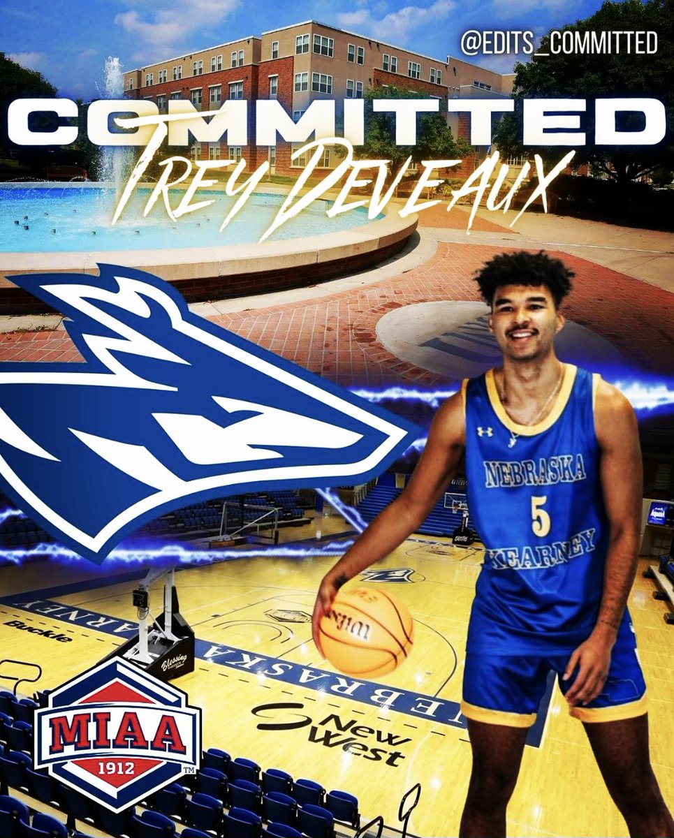 Big Congrats to Trey Deveaux as he will be continuing his basketball career at University of Nebraska-Kearney📍Best of luck the next four years! #Committed