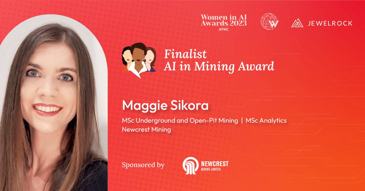 Women in AI (@women_in_ai) on Twitter photo We are thrilled to bring you to the finalists in the AI in Mining Category sponsored by <a href="/NewcrestMining/">Newcrest Mining</a> for the WAI Awards 2023 APAC!🚀
⭐️⭐️⭐️A big congratulations to Malgorzata Sikora from Australia and Dr. Lun-Wei Ku from Taiwan!🎉 We are thrilled to bring you to the finalists in the AI in Mining Category sponsored by <a href="/NewcrestMining/">Newcrest Mining</a> for the WAI Awards 2023 APAC!🚀
⭐️⭐️⭐️A big congratulations to Malgorzata Sikora from Australia and Dr. Lun-Wei Ku from Taiwan!🎉