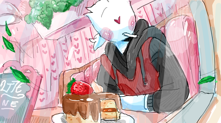 Heart waiting at the dinner 🍰
(made on Garticphone )
#YourBoyfriendGame 
#YourBoyfriendfanart 
#garticphone