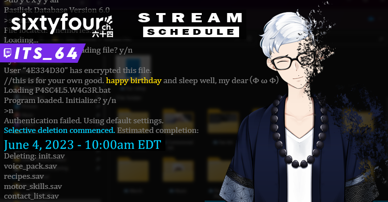 Sixtyfour On Twitter Next Stream June 4th 10 Am EDT 7 Am PT sixtyfour-on-twitter-next-stream-june-4th-10-am-edt-7-am-pt