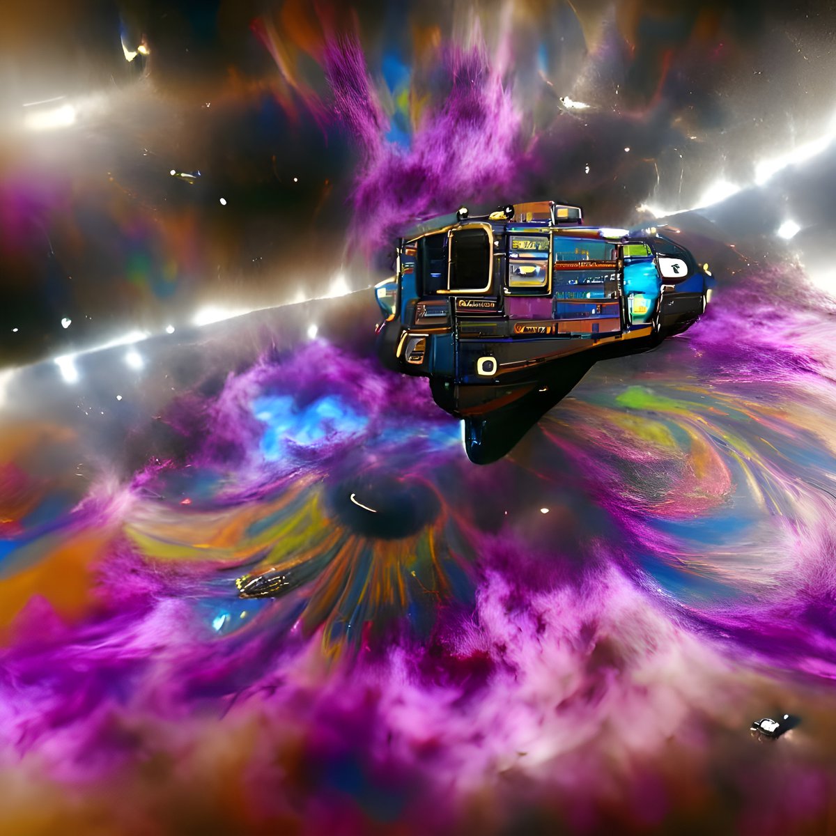 ModzWhittz's tweet image. &quot;Station in a rainbow nebula - made with @NightCafeStudio 

creator.nightcafe.studio/creation/DyrpF…

#aiart #nightcafe #digitalart