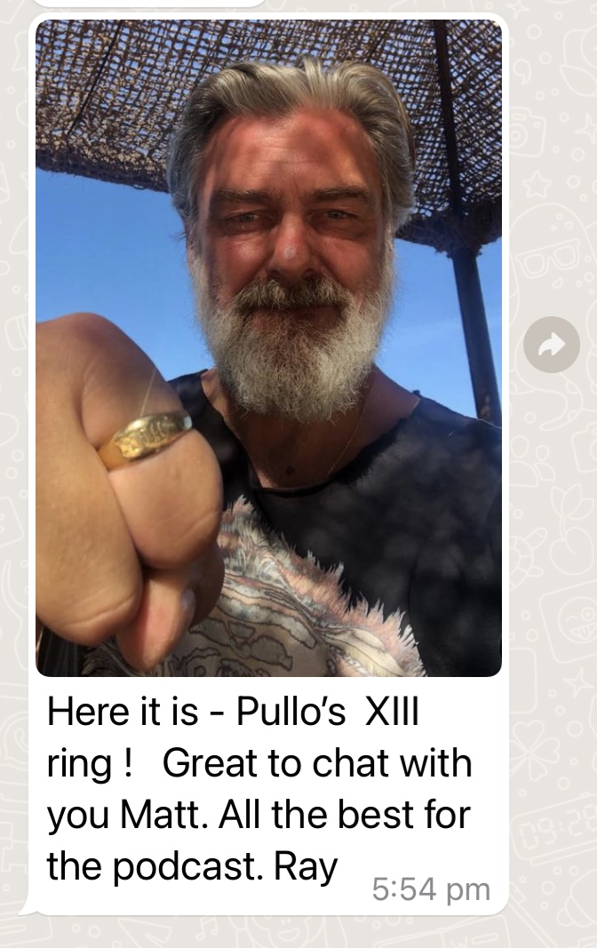 nightlightguy's tweet photo. Ray had a lot of love for #HBORome, the friends he made, and what it has meant for his career. He met his wife while on the set of Rome, she was managing the house he lived in. To this day he still wore a ring of the 13th legion - he sent me this photo after I interviewed him. https://t.co/G0NDZyJpct