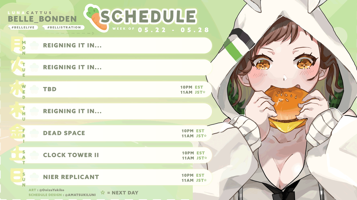 Belle_bondEN's tweet photo. π» WEEKLY SCHEDULE 05.22 - 05.28 π»
TAGS
ART: #bellistration
NSFW: #bellussy
LIVE: #bellelive
PET PICS: #bellezoo
LINKS
YT: https://t.co/wLbR8RgQwE
THRONE: https://t.co/a9R4kLMvHW
MARSHMALLOW: https://t.co/qrLocWfG9S https://t.co/IpfDyIq6Xq