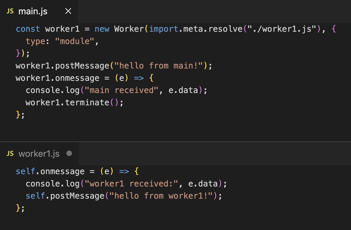 deno_land's tweet photo. `deno compile` your program with web workers into a single binary https://t.co/EklHk2U0zL