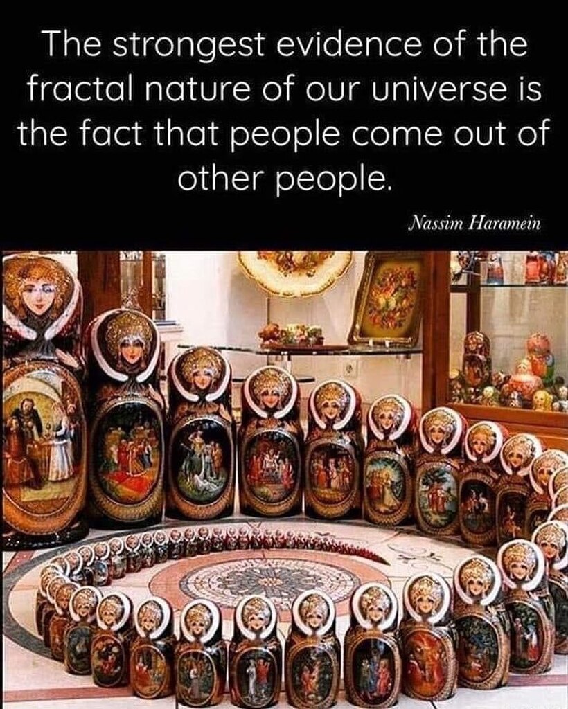 What one sees in the material world is the result of manifestation of the spiritual first. It's all about energy, vibration, frequency ,love and peace etcetera. Otherwise known as Energy Source,....you fractal, you.....smile!