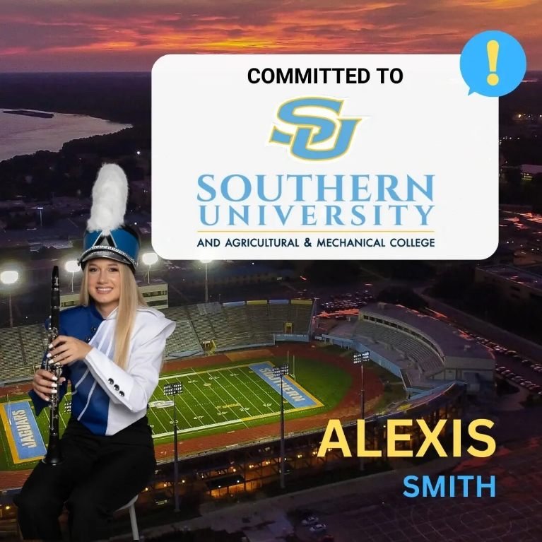 Alexis Smith has committed to Southern University in Baton Rouge, Louisiana 💙💛. Let's congratulate her and wish her the best 👌🏾. #PortAllenToSouthern