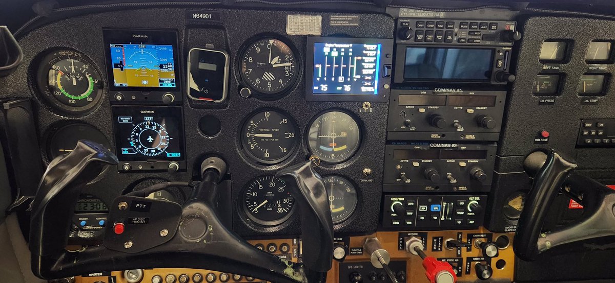 Annual done and brought her home yesterday.  Only unexpected squawk was replacing a corroded gascolator.  Otherwise she was squeaky clean.  EDM-730 upgrade installed, so now I gotta learn how to use it!😋👍 #FlightDeckMonday #C172