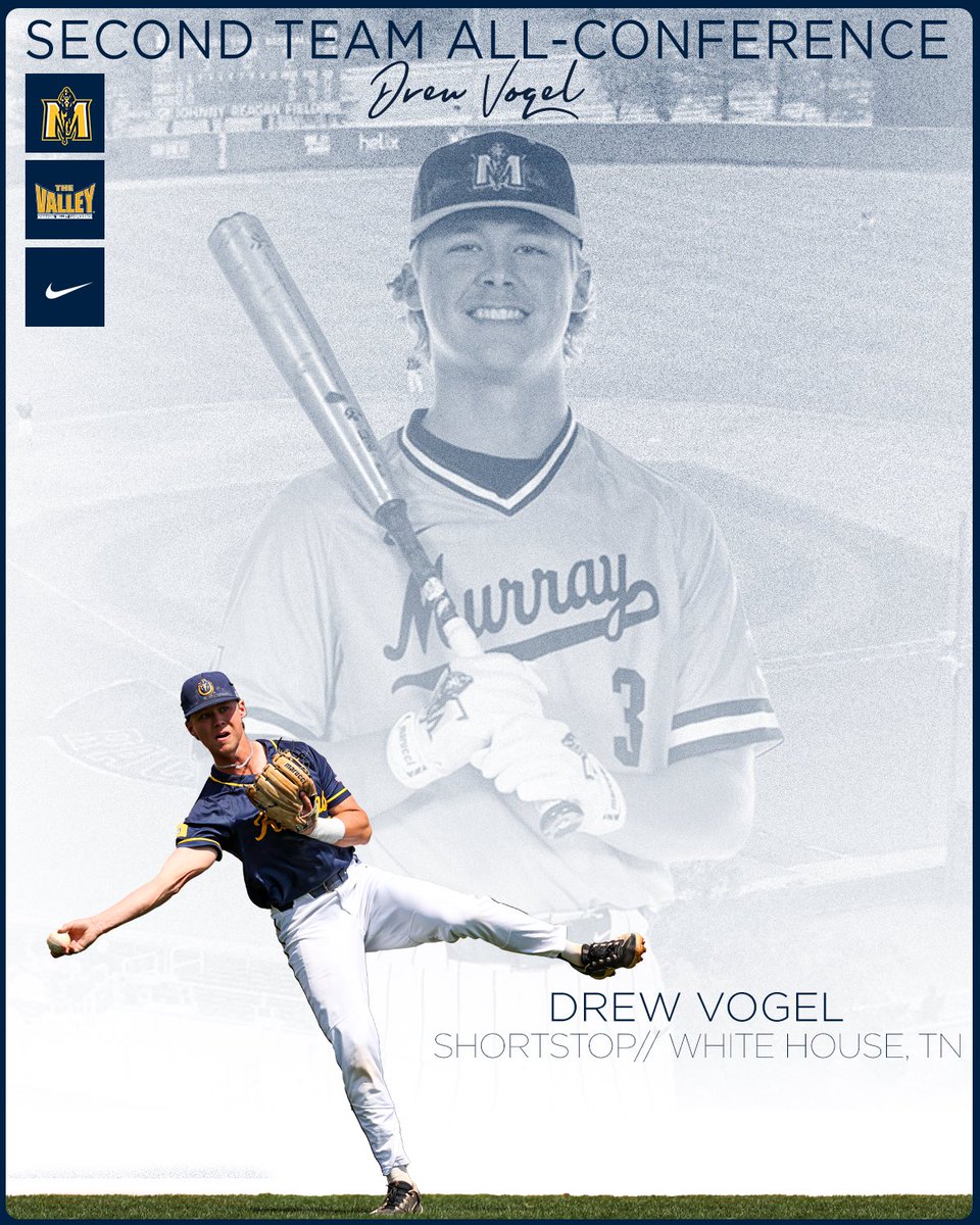 RacersBaseball's tweet photo. 💫 𝗧𝘄𝗼 𝗼𝗳 𝘁𝗵𝗲 𝗯𝗲𝘀𝘁 𝗶𝗻 𝘁𝗵𝗲 𝗩𝗮𝗹𝗹𝗲𝘆 💫

Congrats to @b__mc10 &amp; @drew_vogel24 on All-MVC Second Team honors!

#GoRacers🏇 | @MVCsports https://t.co/IBMBG1g5hW