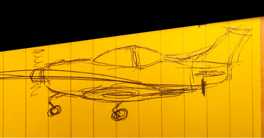More #FlightDeckMonday meeting notes* doodles. This time #TeamLowWing, trying to draw @tio_fer's plane.. 

*Notes redacted.