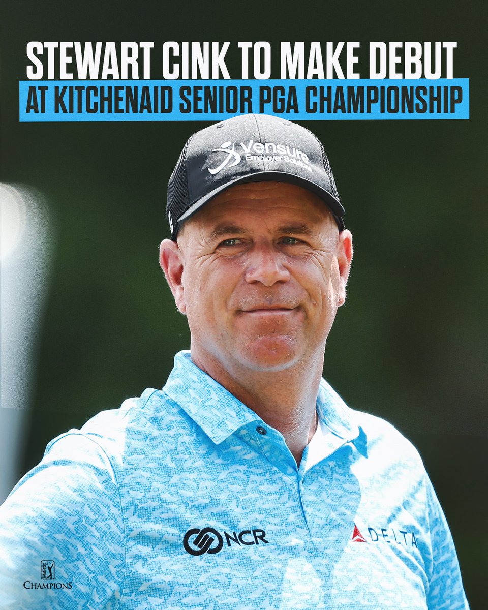 PGATOUR: RT <a href="/ChampionsTour/">PGA TOUR Champions</a>: Welcome <a href="/stewartcink/">Stewart Cink</a> 🙌

The 8-time <a href="/PGATOUR/">PGA TOUR</a> winner and 2009 <a href="/TheOpen/">The Open</a> champion will compete this week <a href="/seniorpgachamp/">Senior PGA Champ</a>.