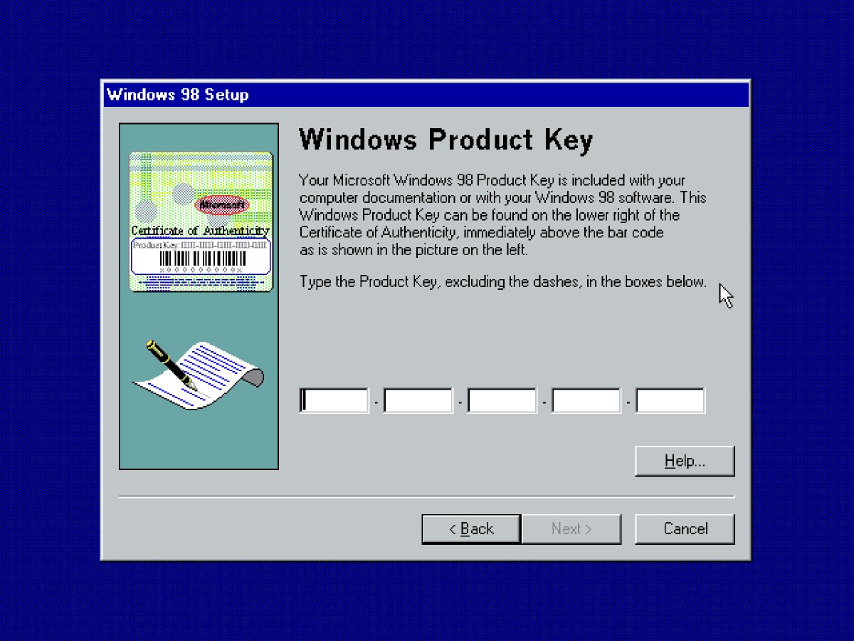 Retro tech dreams on twitter windows 98 product key 