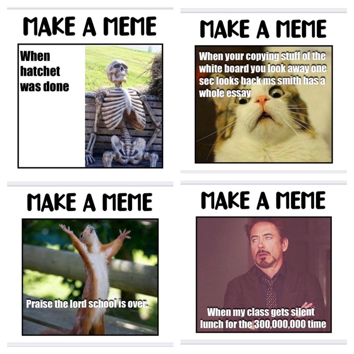 Student created memes were not a disappointment. 🤣👏🏻 <a href="/KathTeacher195/">Katherine Morgan</a> <a href="/wade_cara/">get back to class</a> #SumnerAchieves