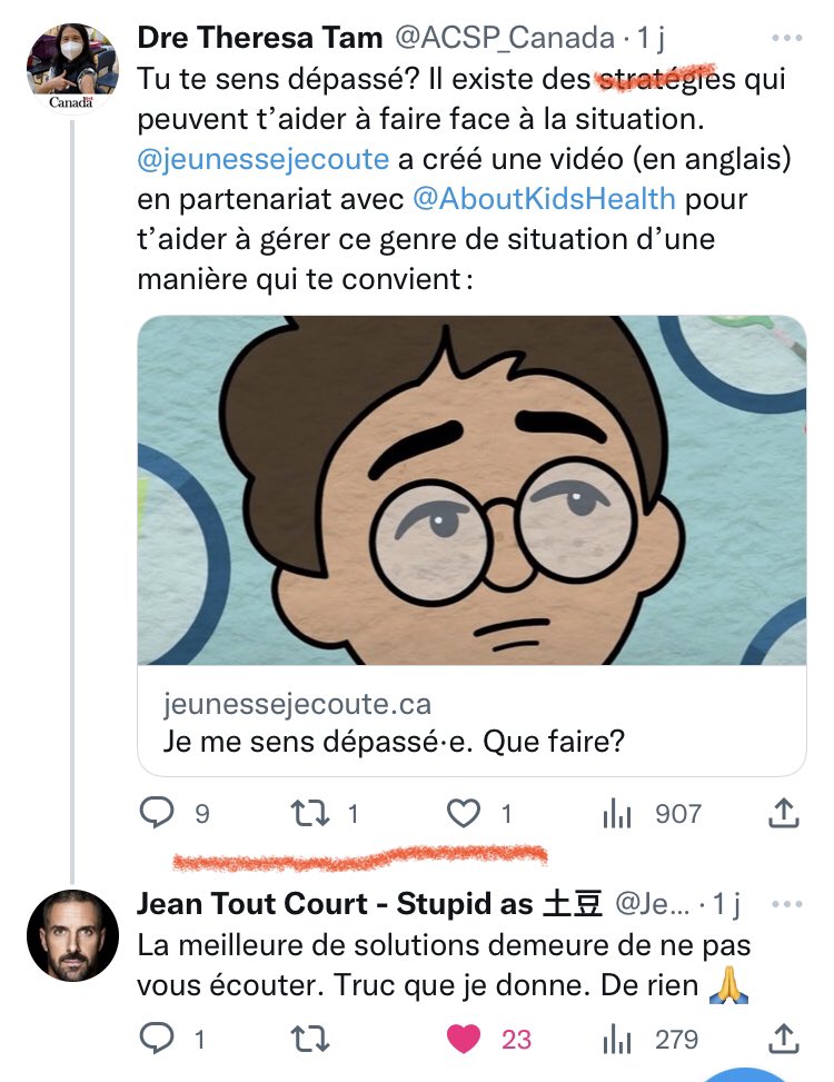 @Jeantoutcourt2 @ACSP_Canada @jeunessejecoute @AboutKidsHealth 🤣🤣🤣
Elle se sent dépassée