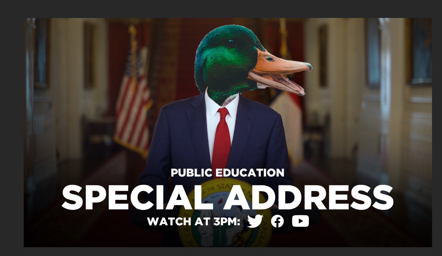 Now Roy’s running ads for his fake state of emergency