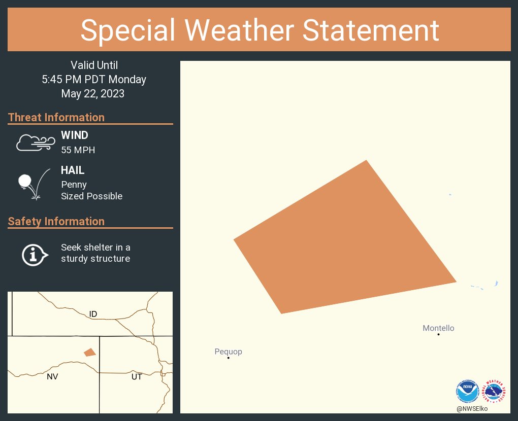 NWS Elko on Twitter "A special weather statement has been issued for