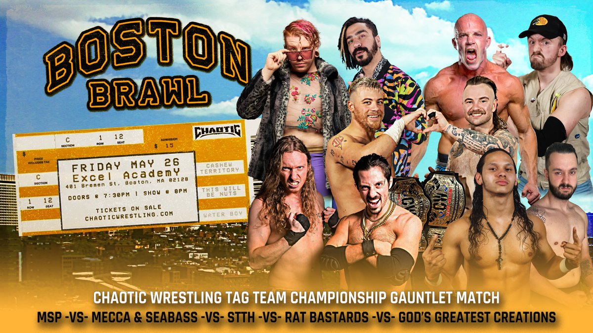 📢 Tag Team Gauntlet Match ‼️ THIS FRIDAY - EAST BOSTON, MA Grab your tickets at ChaoticWrestling.com