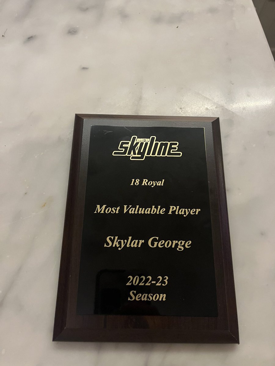 SkylarSGeorge's tweet photo. So honored to receive MVP of Houston Skyline 18 Royal!  Couldn’t have done it without my amazing teammates 💙💙 @HoustonSkyline @vypehouston @PrepDigTX @UtahVolleyball https://t.co/lcHD0tYu4R