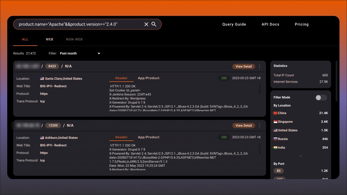 HunterMapping's tweet image. 🕹️ CVE-2023-25690: Request Smuggling attack on Apache HTTP Server 9.8 rating 🔥

HUNTER Search Drok :hunter.how/list?searchVal…

Dorks on other platforms: 
1⃣Shodan: product:&quot;Apache httpd&quot; version:&quot;2.4.0&quot;
2⃣FOFA: app=&quot;APACHE-HTTP_Server&quot;

Refer: github.com/dhmosfunk/CVE-…