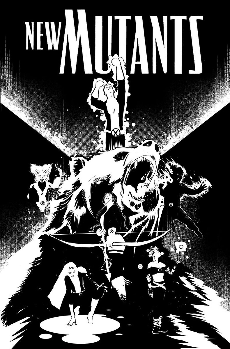 The amazing @TimDanielComics worked his design magick (pun!) on my new mutants doodles and made this!!