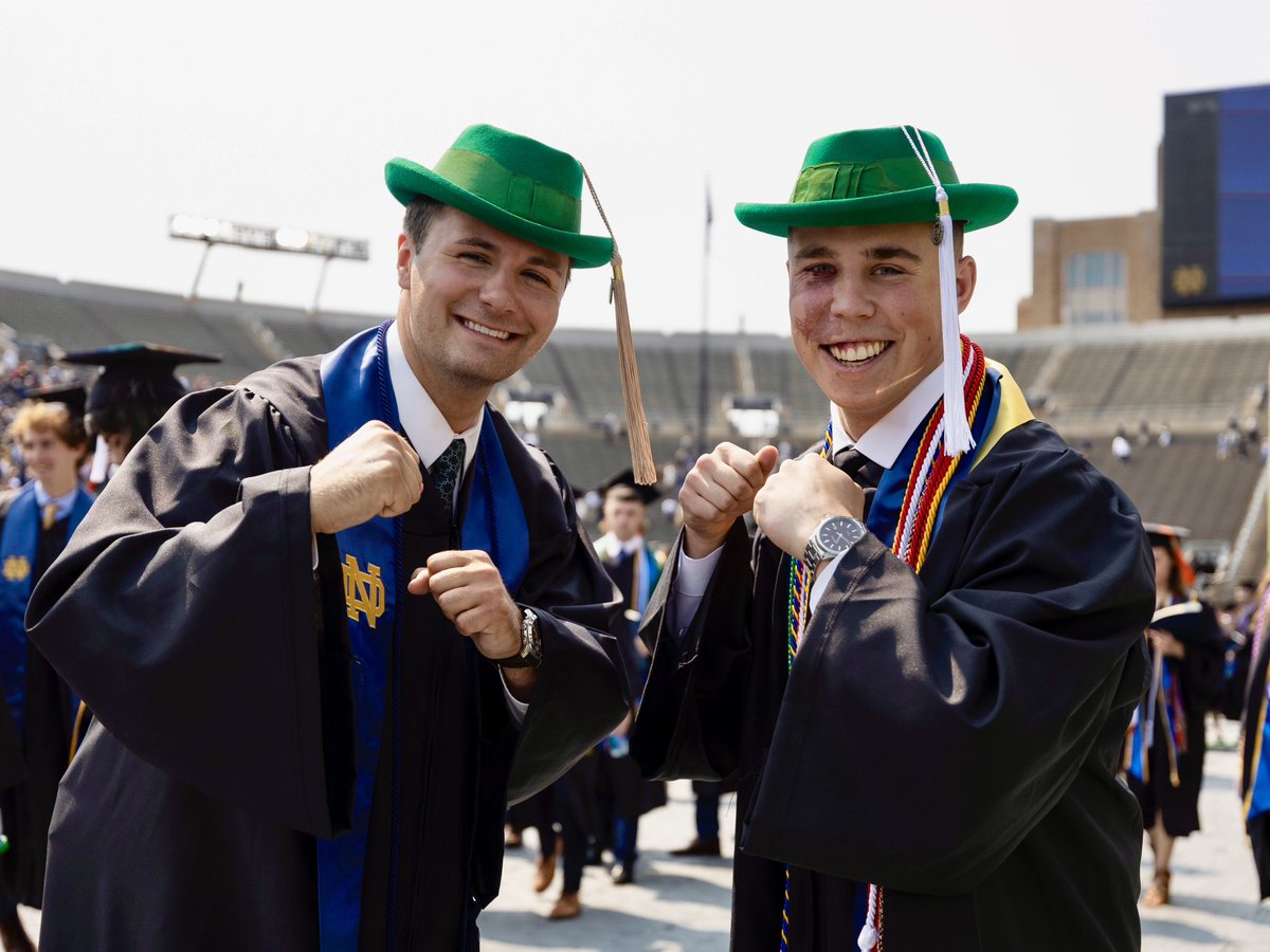 NDTheLeprechaun's tweet photo. There’s one sight that will never get old on graduation day… 🎓☘️ #GoIrish #ND2023 https://t.co/QyI2oI3wNn