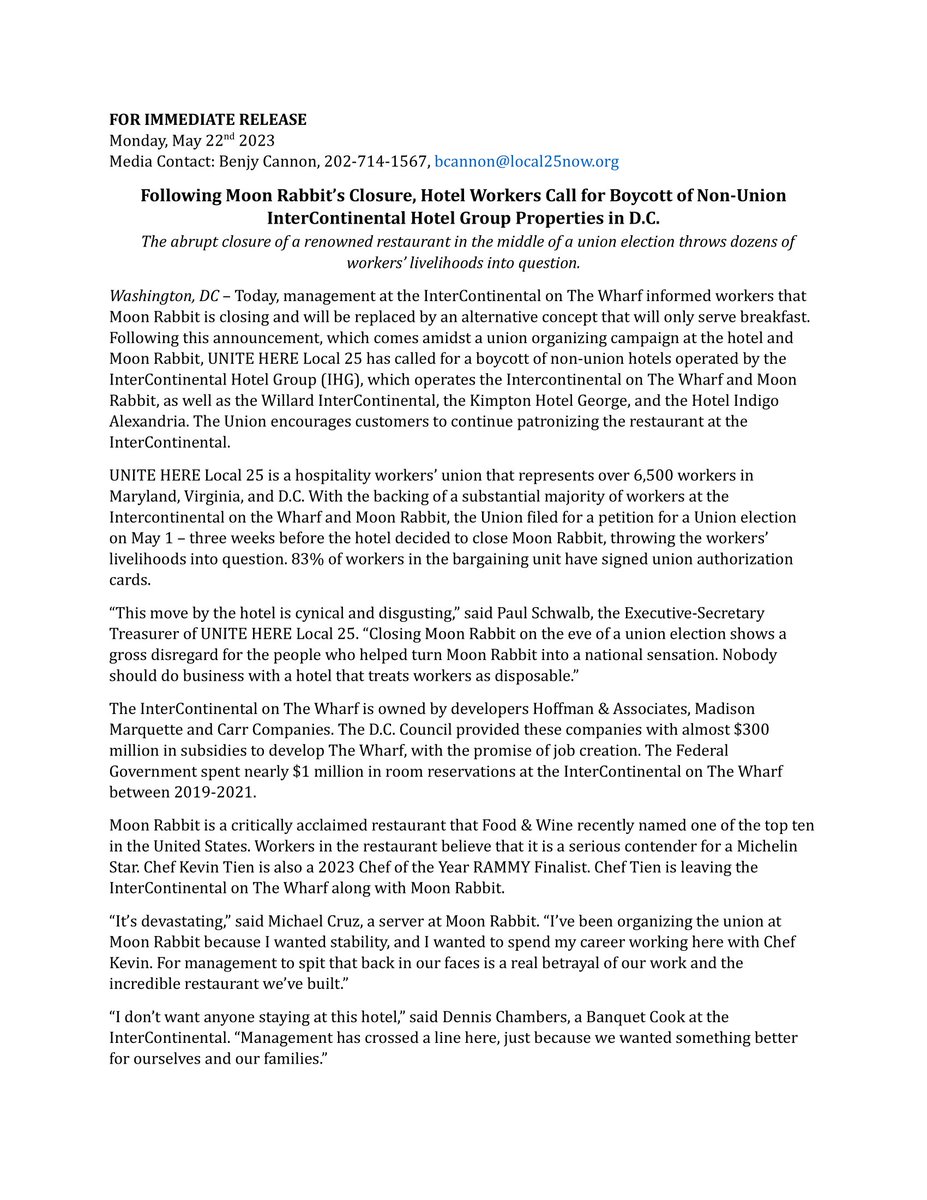 UNITE HERE Local 25 tweet media