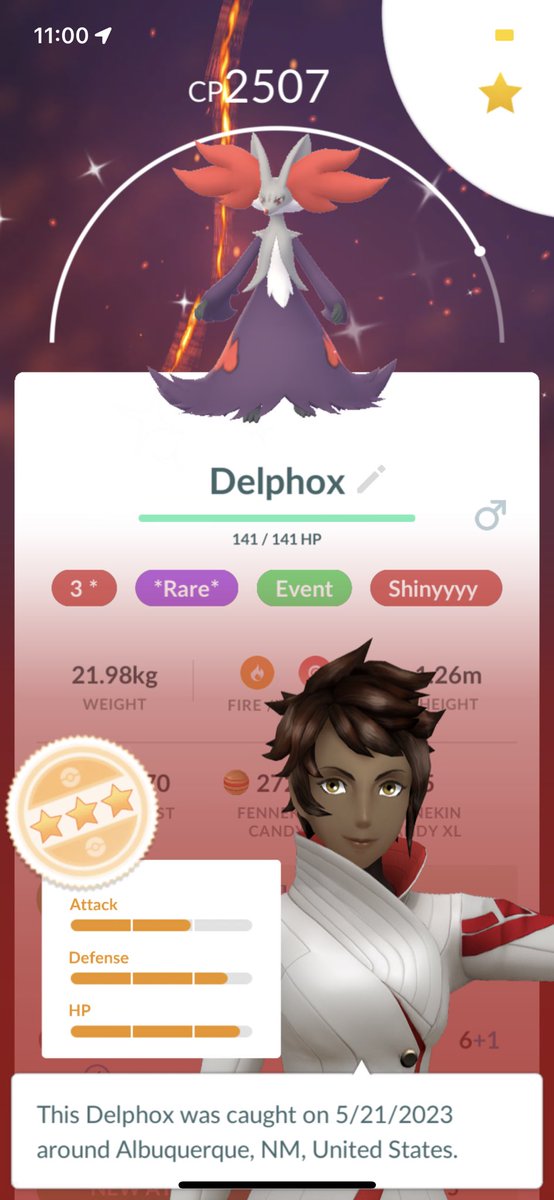 Ktee_baybee's tweet photo. Got a 3* shiny! Only caught 2 shinys since I only had time to play on my way to work but so happy I got any!! 
#ShinyPokemon 
#PokemonGO #PokemonGOApp #PokemonGOCommunityDay #PokemonGoMom https://t.co/shnaFhu2kr