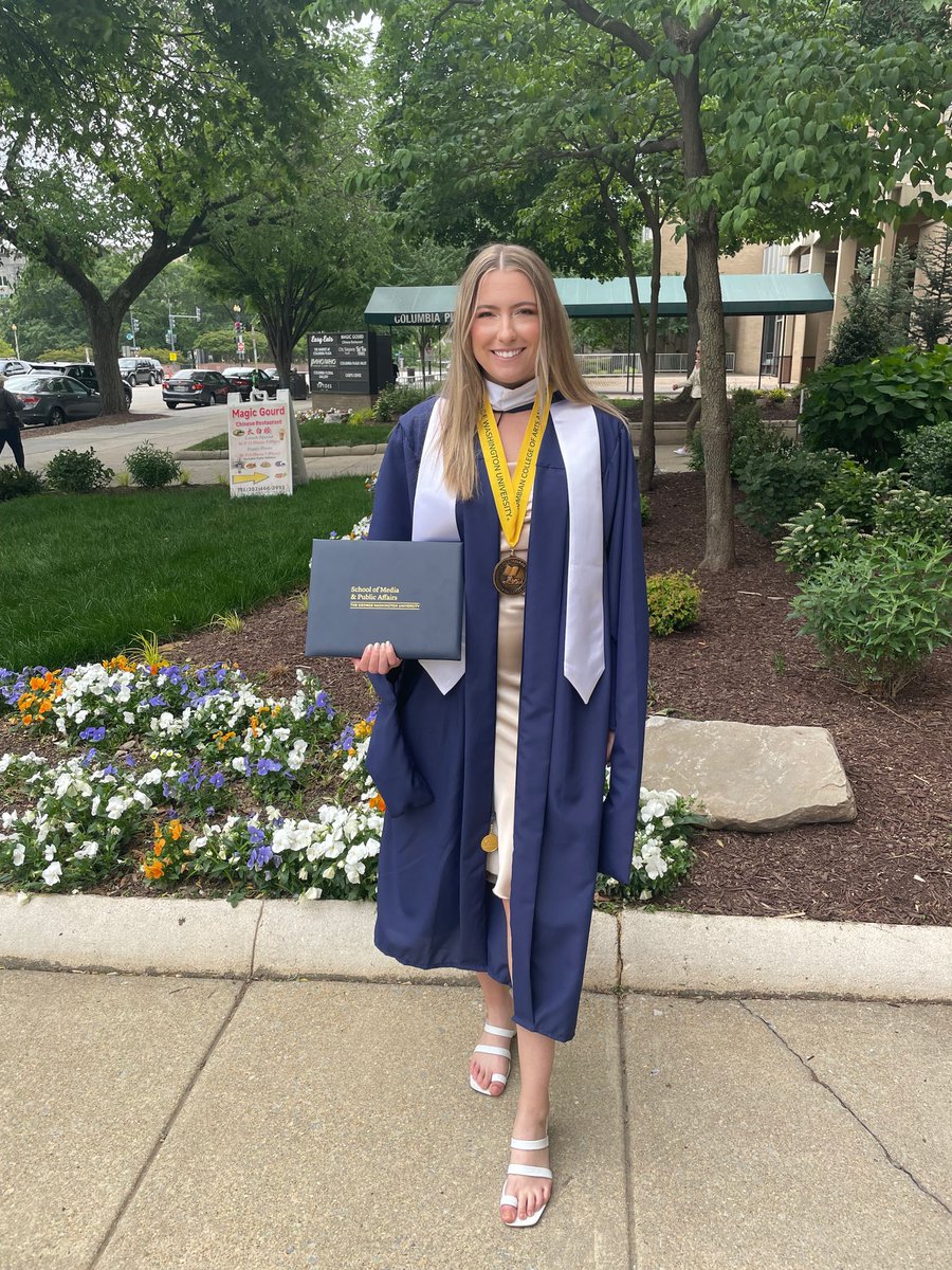 Big congratulations to <a href="/GW_Softball/">GW Softball</a> alumni <a href="/lange115/">Sierra Lange</a>, <a href="/hannahhjohelle/">hannah eslick</a>, &amp; @maddy__dwyer on earning their GRADUATE degrees from GW! 🎓
The dedication, drive &amp; passion from these champions is incredible and I’m so grateful for each of you. Go set the world on fire! 💙