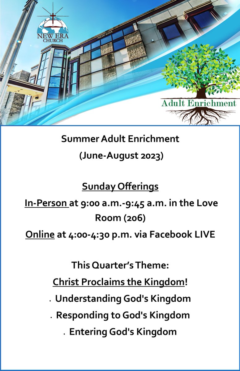 Check Out What's Coming in June for Sunday Adult Enrichment at NEC!