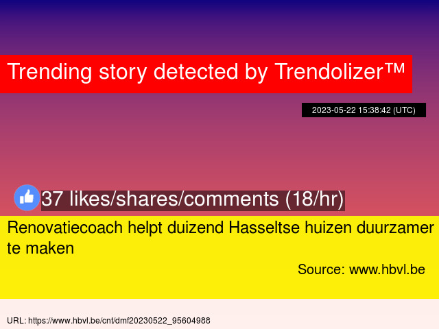 Renovatiecoach helpt duizend Hasseltse huizen duurzamer te maken vlaamsemedia.trendolizer.com/2023/05/renova…