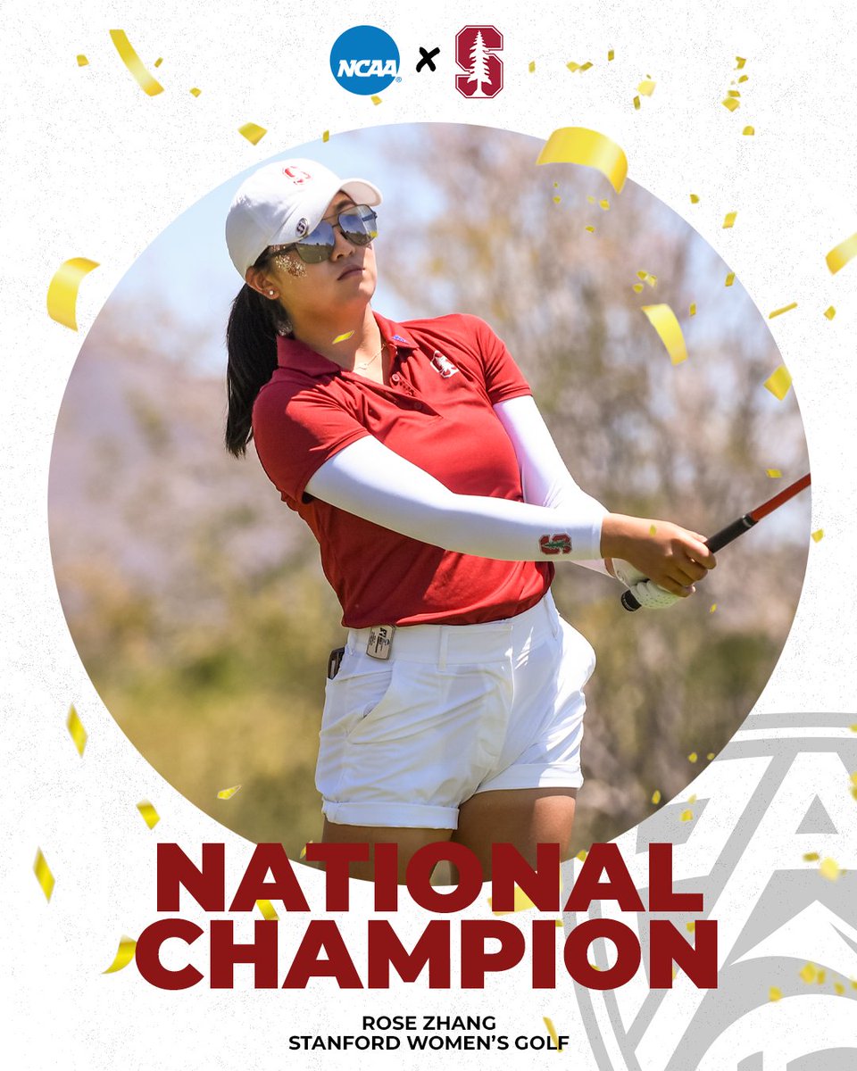 𝐁𝐚𝐜𝐤-𝐭𝐨-𝐛𝐚𝐜𝐤 👑🌹

@StanfordWGolf’s Rose Zhang is the first woman EVER to win multiple NCAA DI individual titles!

#BackThePac | #GoStanford