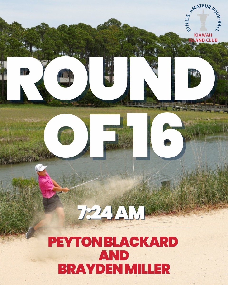 Best of luck to our #indianagolf players Brayden Miller &amp; Peyton Blackard, who have advanced into the round of 16 at the #USFourBall Championship in South Carolina! They begin their match play tomorrow at 7:24 AM. 

Follow along and show your support at ow.ly/qNoW50OtU7o.