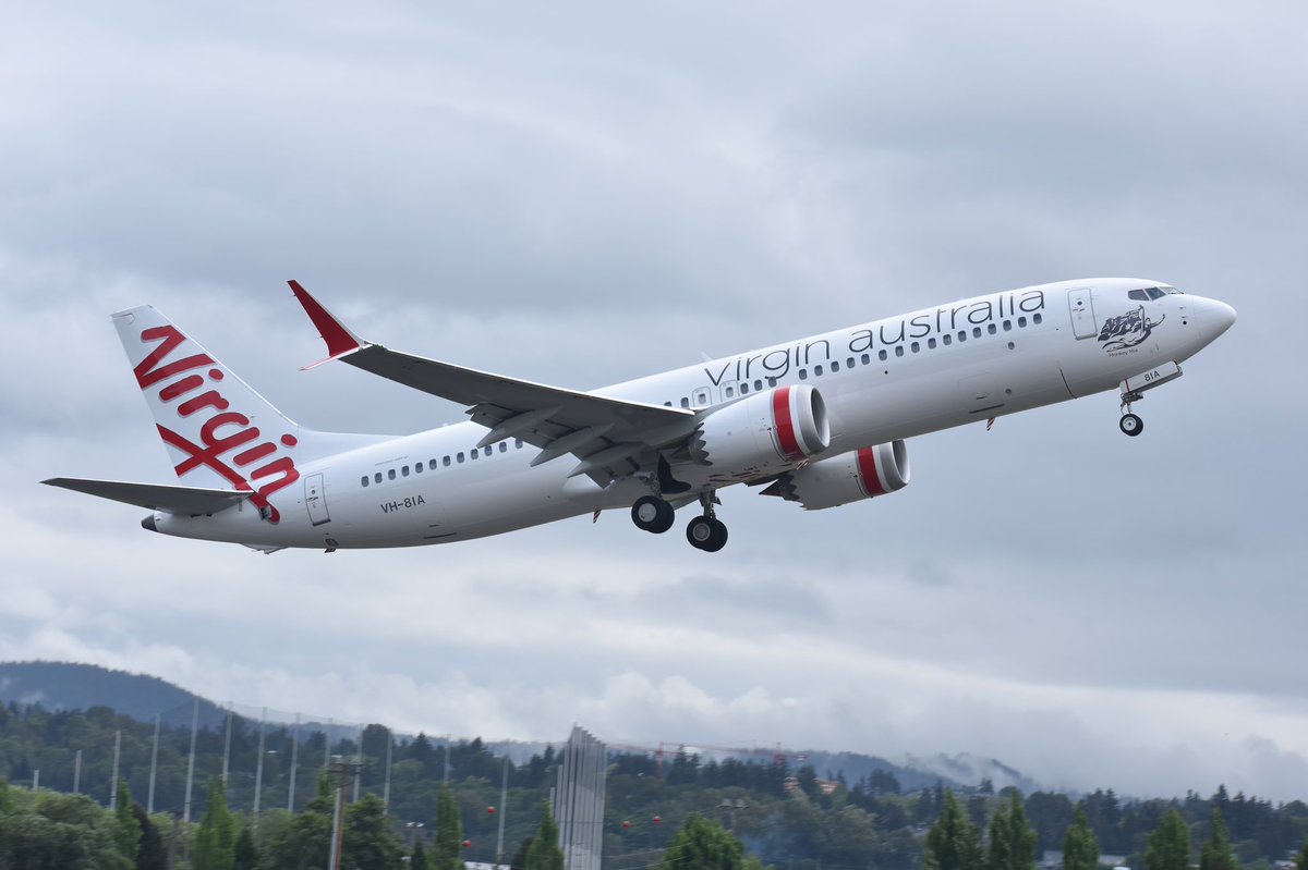 The first <a href="/BoeingAirplanes/">Boeing Airplanes</a> 737 MAX for <a href="/VirginAustralia/">Virgin Australia</a> made its maiden flight today!