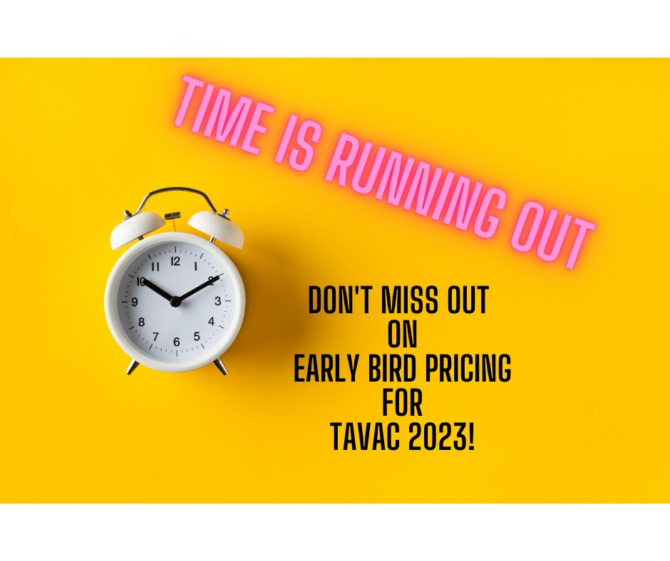 TAVAC 2023 is set to be the BEST YET!
 <a href="/VickieMit/">Vickie Mitchell</a>  and <a href="/AricBostick/">Aric Bostick</a>  for Keynote speakers 📷
Early Bird Pricing is almost closed for TAVAC 2023!
Register today! Click the link to learn more about how TAVAC supports our students with disabilities! tavac.org