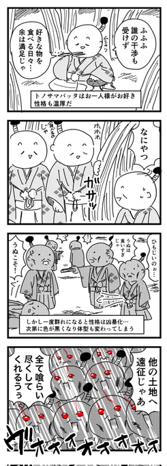 トノサマバッタを擬人化してみました。  #4コマ漫画