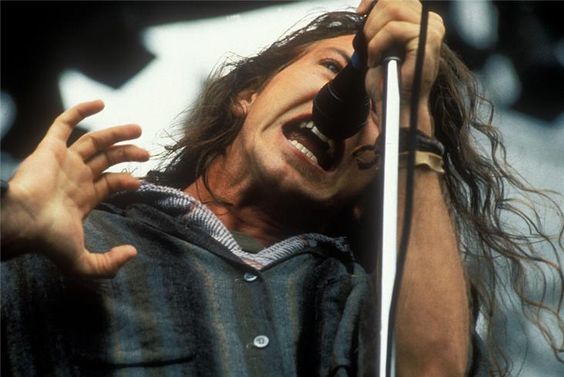 Eddie Vedder at Lollapalooza in 1992. Photo by Lance Mercer