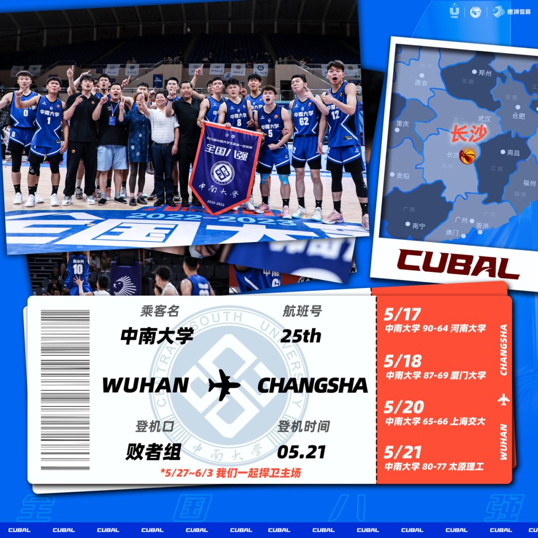 Welcome aboard! #CUBAL TOP8 Beijing Sport University, Guangdong University of Technology, Peking University, Central South University