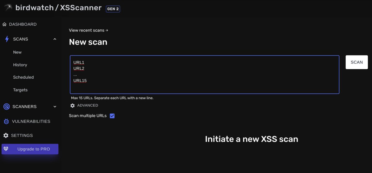 It's now possible to scan multiple URLs at once for XSS vulnerabilities!