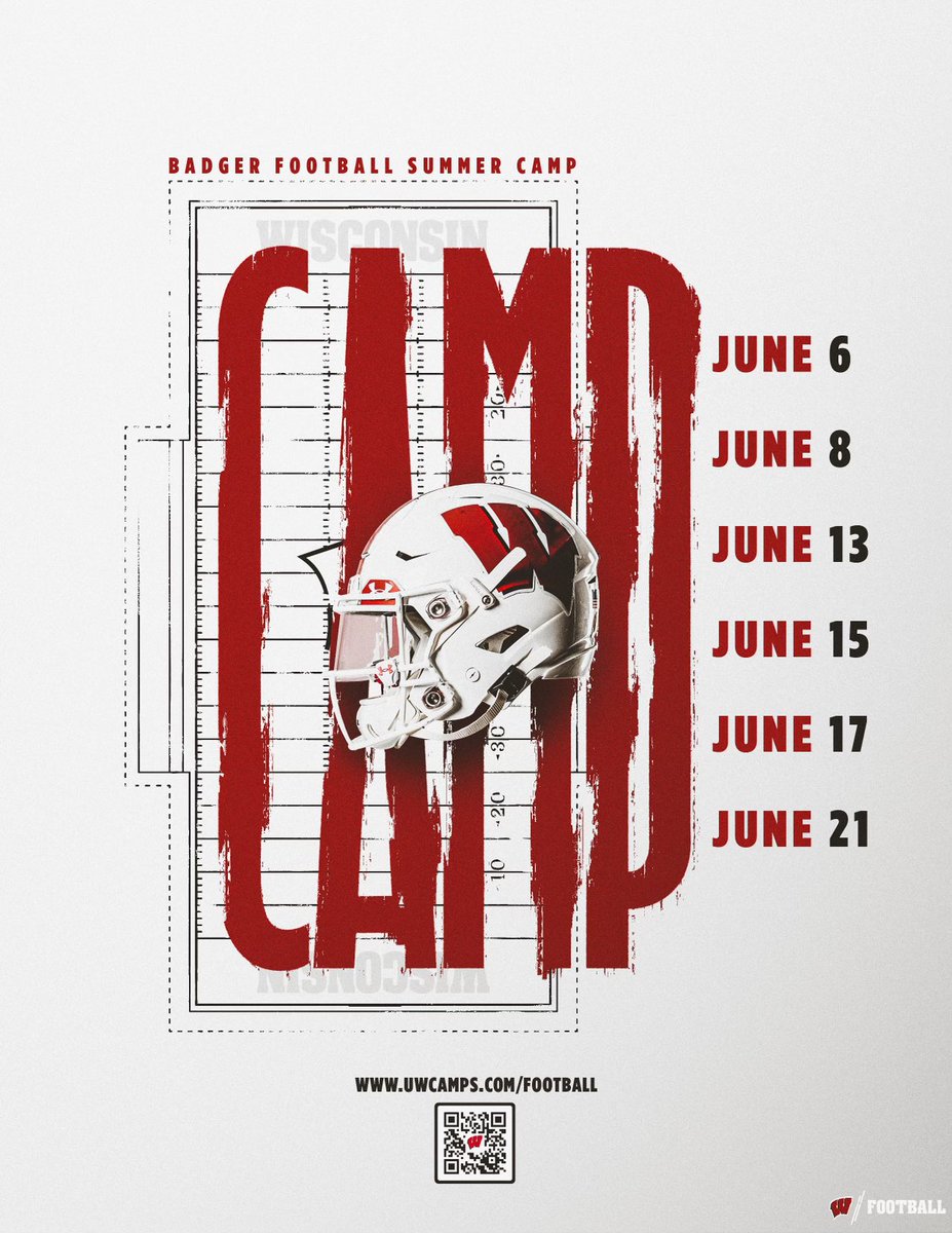 🗣️2025 OL We have six opportunities to work hands on with potential badgers. Great time to see campus, explore Madison, and spend quality time with our staff. #OnWisconsin