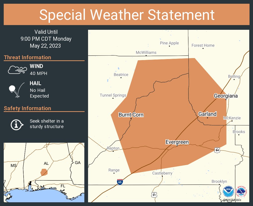 NWS Mobile on Twitter "A special weather statement has been issued for