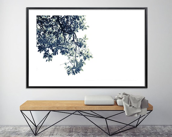 Oak Tree botanical Print, Black and White Nature etsy.me/3onQr34 #walldecor #largewallart #canvaswallart #botanicalart @etsymktgtool