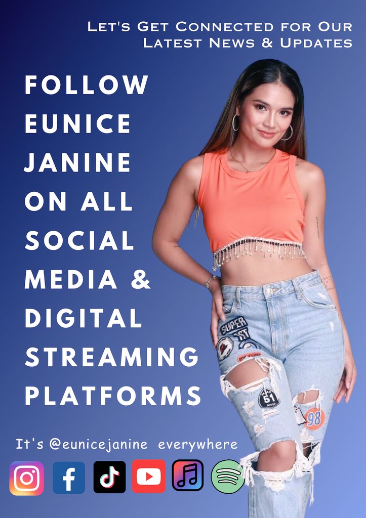Ninis_MyShero51's tweet photo. Follow Eunice Janine on all her social media accounts @eunicejaninemusic to be connected and updated on her events. And subscribed and listen to her music available on all digital music streaming platforms @eunicejanine. Watch her go live as well on Kumu!!! 🎁🫰🌹🤍 https://t.co/LL2g6fF6aT