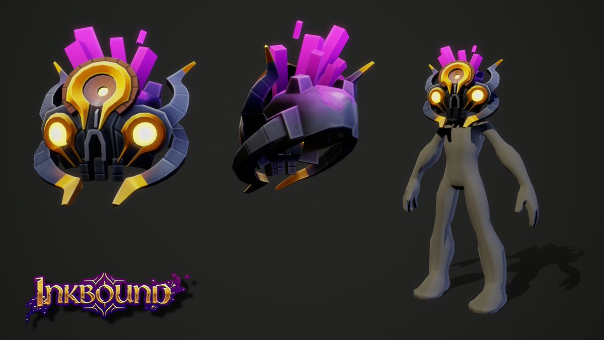 Now that <a href="/PlayInkbound/">Inkbound</a> is released, I wanted to take  some time to step away from the game and share with you some of my favorite props ive made while working on the game. So here are some Helmets I worked on! #inkbound #stylizedart #3dartwork